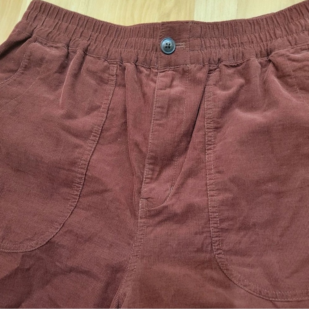 Madewell Tapered Huston Pull-On Crop Pants in Corduroy Size Medium Burgundy - Picture 5 of 8